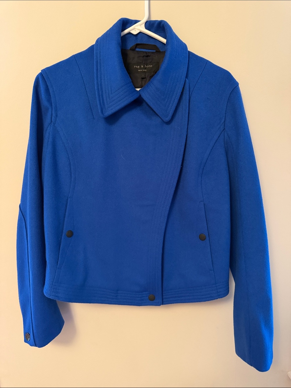 rag & bone Bright Blue Cropped Bomber Jacket